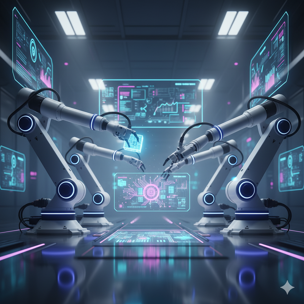 AI and automation consulting - robotic arms and advanced automation technology